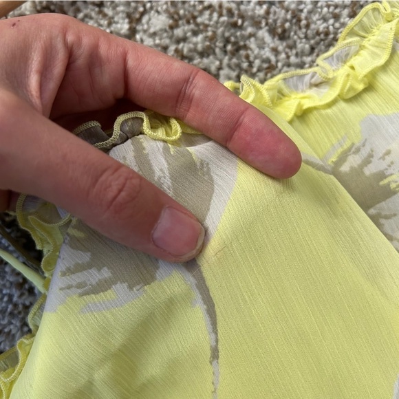 Old Navy Yellow Floral Ruffle Mini Dress Casual Formal Summer Spring XL - Picture 8 of 8